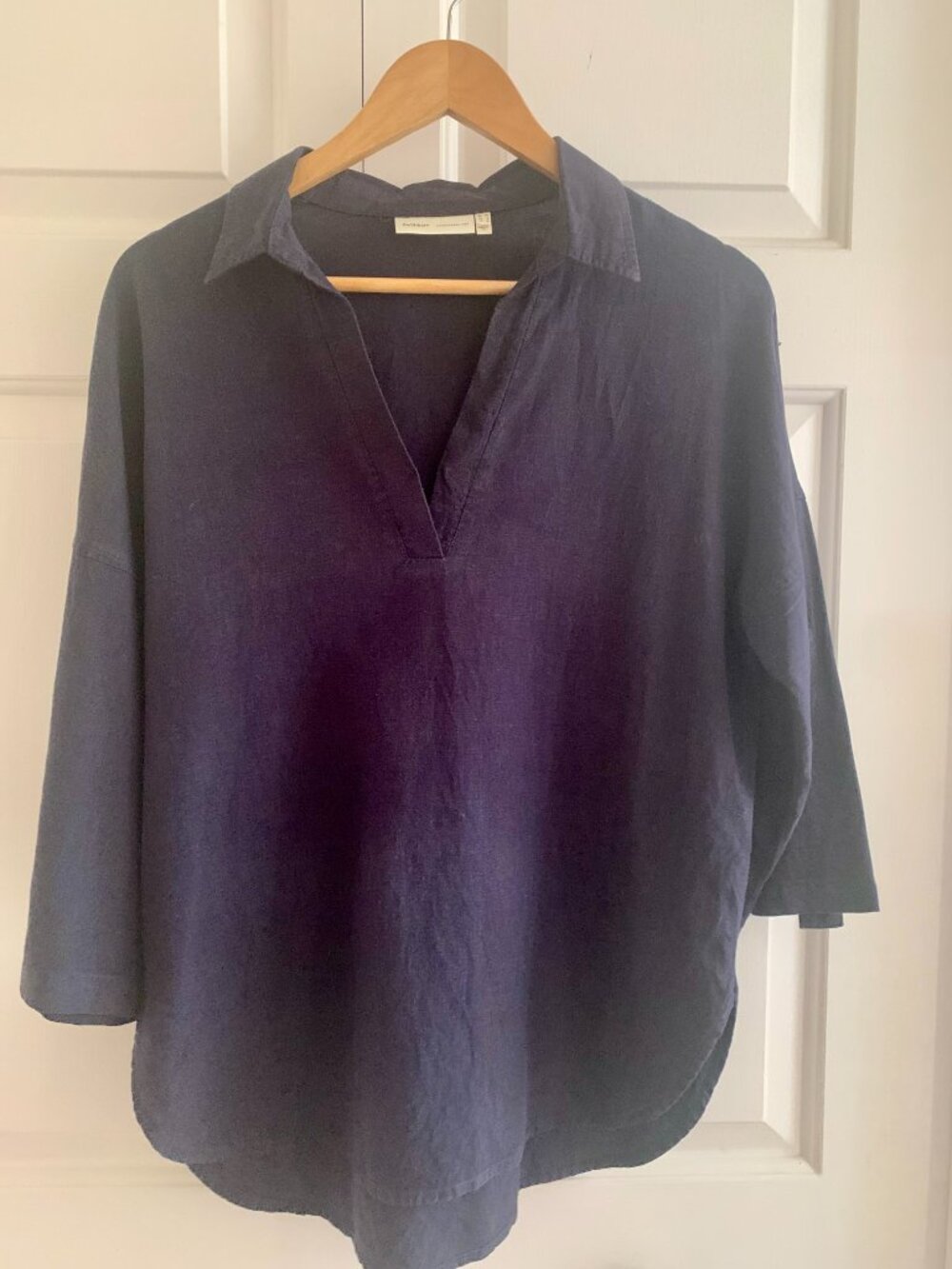 InWear Dark Blue Linen-Blend Blouse